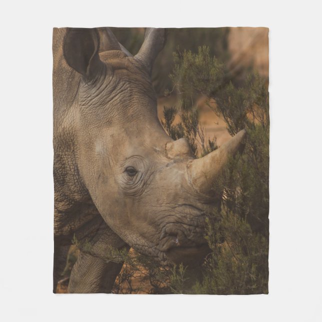 COUVERTURE POLAIRE ANIMAUX SAUVAGES RHINO (Devant)