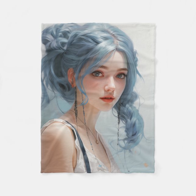 Couverture Polaire Anime Ariana Fleece Blanche (Devant)