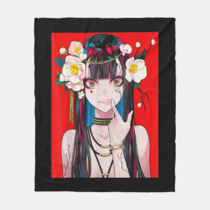 Couverture Polaire Anime Girl Waifu japonais esthétique Kawaii Otaku