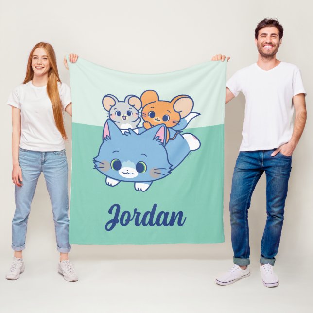 Couverture Polaire Anime Tom, Jerry et Tuffy (En situation)