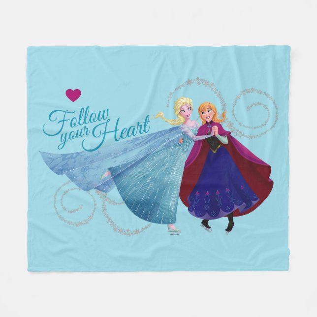 Couverture Polaire Anna et Elsa| Amour de la famille (Devant (Horizontal))