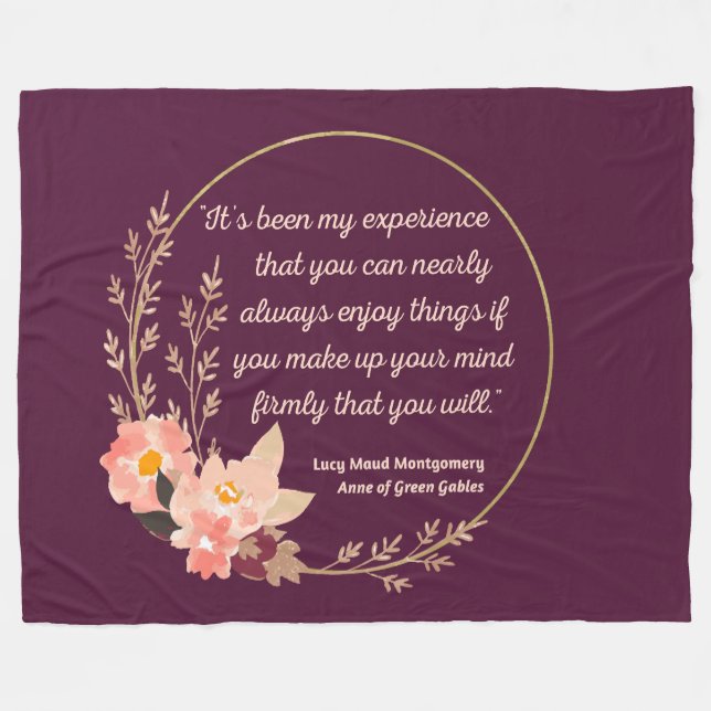 Couverture Polaire Anne Of Green Gables Citation I - Style mignon (Devant (Horizontal))