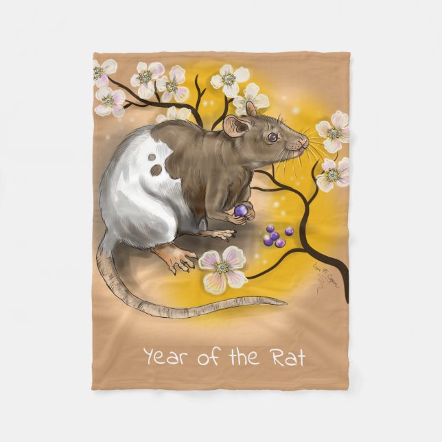 Couverture Polaire Année chinoise de zodiaque du rat (Devant)