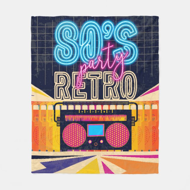 Couverture Polaire années 80, soirée musicale rétro. Affiche de style (Devant)