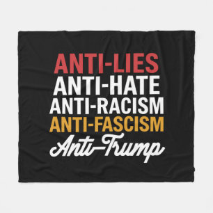 Couverture Polaire Anti Trump Haine Mensonges et Fascisme Résister An