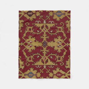 Couverture Polaire Antique géométrique Oriental Perse Motif rouge