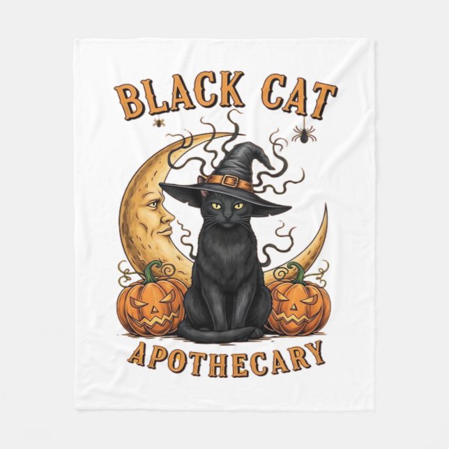 Couverture Polaire Apothecaire de chat noir - Lune de cuisine d'Hallo (Devant)