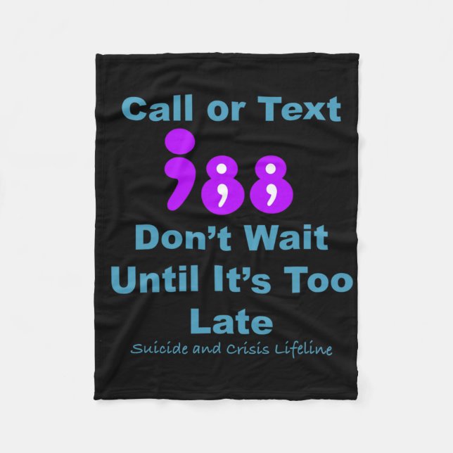 Couverture Polaire Appel ou texte 988 N'attendez pas (Devant)
