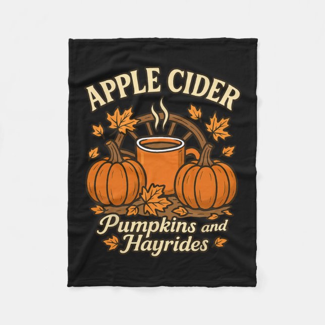 Couverture Polaire Apple Cider Pumpkins And Hayrides Cute Fall Thanks (Devant)