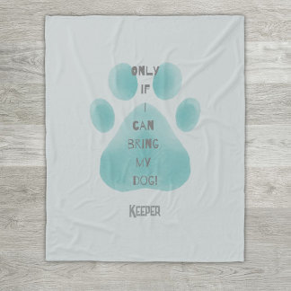 Couverture Polaire Apportez Mon Chien Dit Turquoise Aquarelle Paw