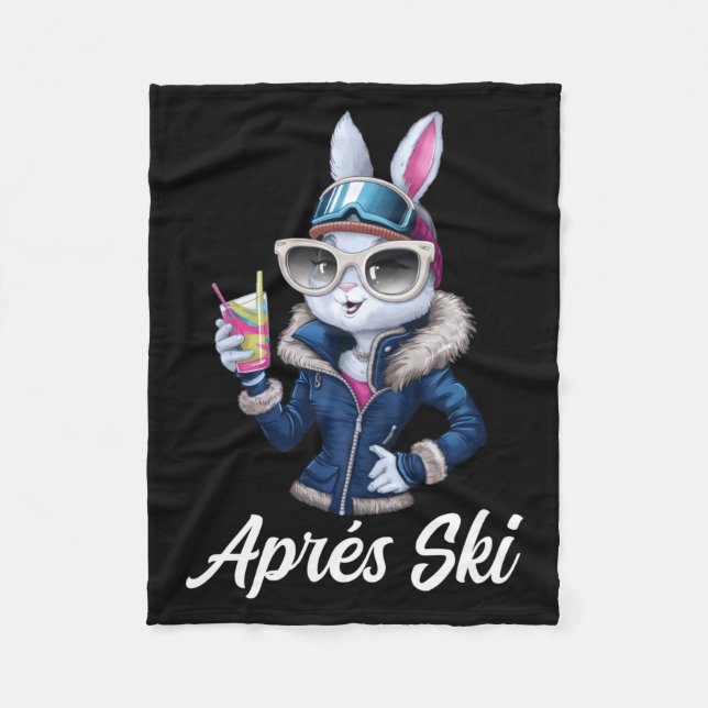Couverture Polaire Apres Ski Hat Party Design Ski Bunny Skier Outfit  (Devant)