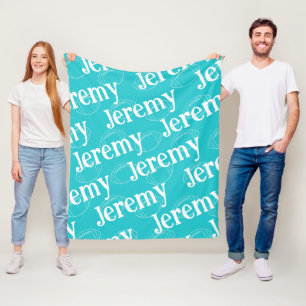 Couverture Polaire Aqua & White Novelty Football