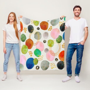 Couverture Polaire Aquarelle Abstraite Gold Parties scintillant Art