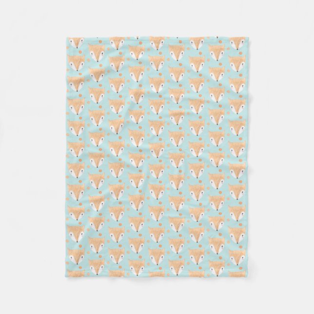 Couverture Polaire Aquarelle adorable Baby Fox Motif (Devant)