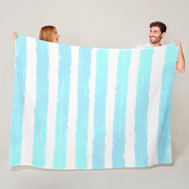 Couverture Polaire Aquarelle bleu glace cool (En situation)