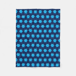 Couverture Polaire Aquarelle bleue étoile de David Fête juive