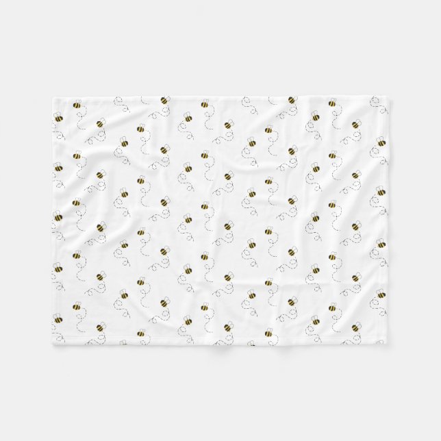 Couverture Polaire Aquarelle Bumblebee Baby (Devant (Horizontal))