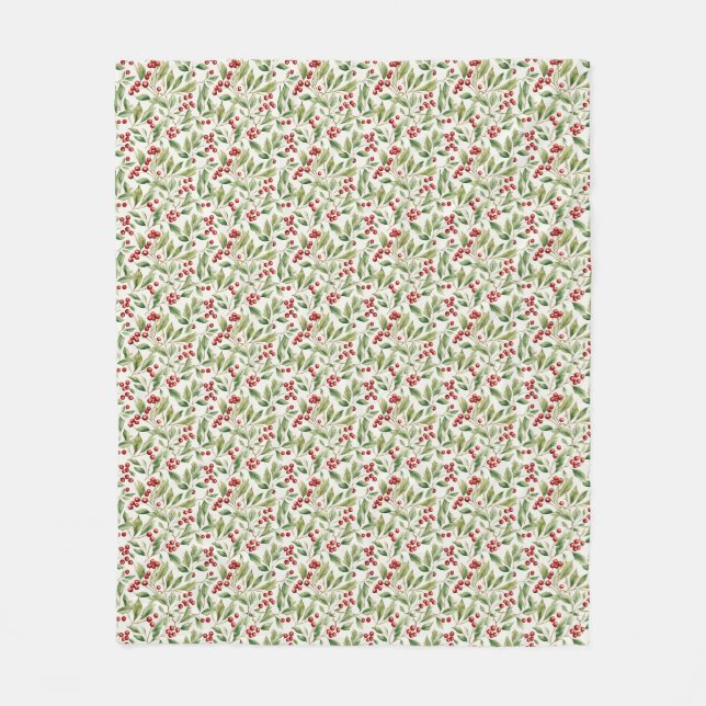 Couverture Polaire Aquarelle classique Fruit de Noël (Devant)