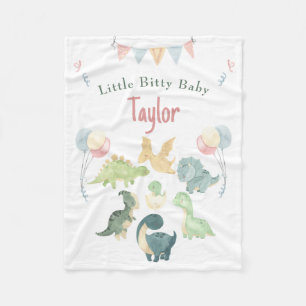 Couverture Polaire Aquarelle Cute Dinosaur Bébé personnalisé