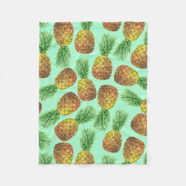 Couverture Polaire Aquarelle d'ananas 2 (Devant)
