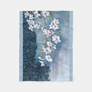 Couverture Polaire Aquarelle de cornouiller