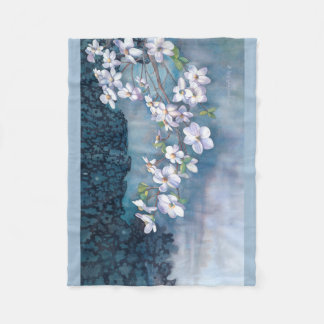 Couverture Polaire Aquarelle de cornouiller