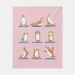 Couverture Polaire Aquarelle de yoga Otter