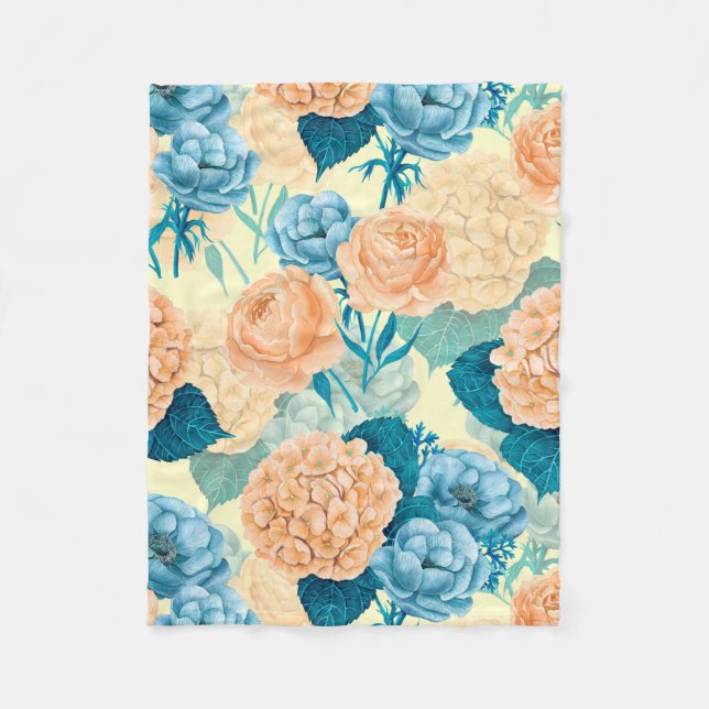 Couverture Polaire Aquarelle du jardin de printemps (Devant)