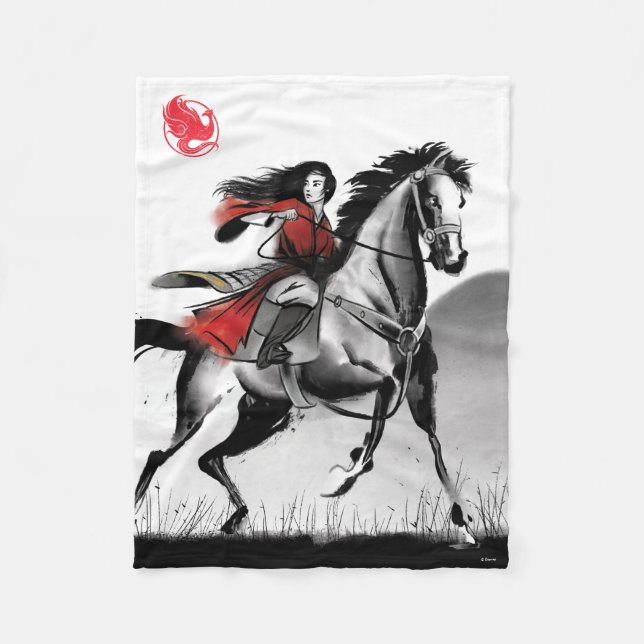 Couverture Polaire Aquarelle encadrée par le vent noir de Mulan Ridin (Devant)