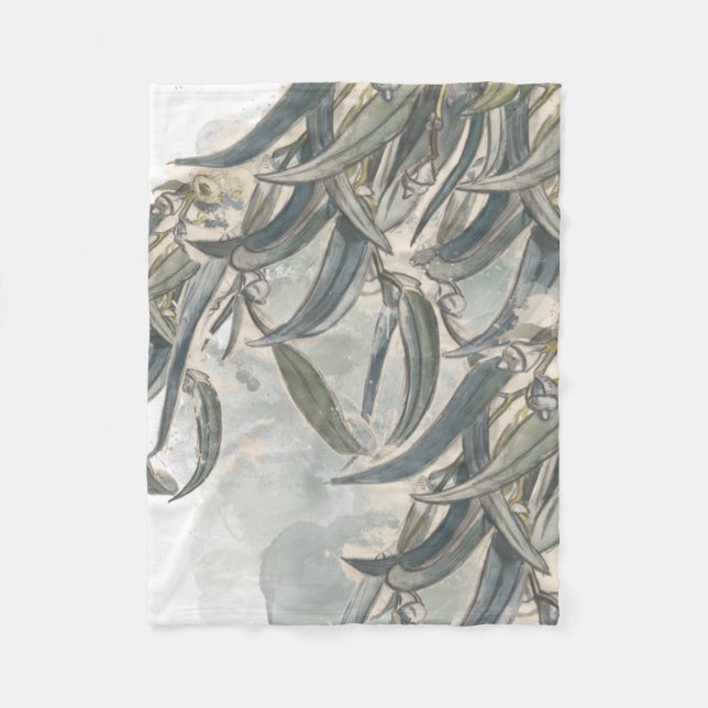 Couverture Polaire Aquarelle Eucalyptus Verdure Feuille (Devant)