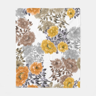 Couverture Polaire Aquarelle florale de pivoine Arrière - plan blanc