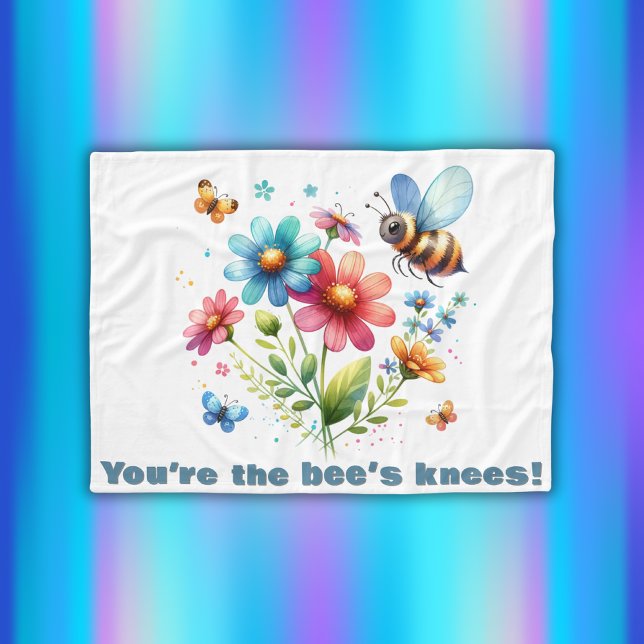 Couverture Polaire Aquarelle florale Monogramme Vous êtes les genoux  (Créateur téléchargé)