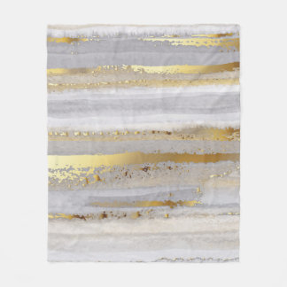 Couverture Polaire Aquarelle gris et texture or de luxe