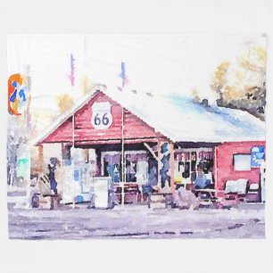 Couverture Polaire Aquarelle historique d'épicerie générale de