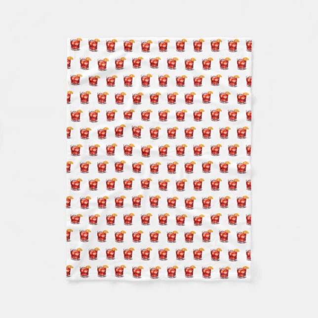 Couverture Polaire Aquarelle Manhattan Cocktail Boisson (Devant)