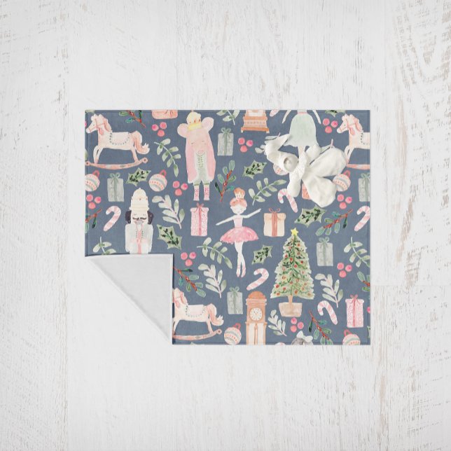 Couverture Polaire Aquarelle moderne Nutcracker (the nutcracker Christmas Holiday pattern design)