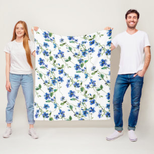 Couverture Polaire aquarelle ne m'oublie pas de fleurs