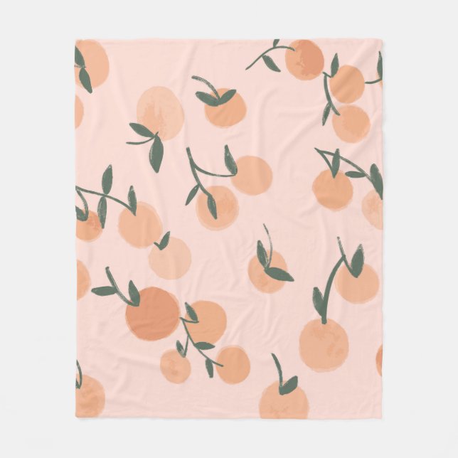 Couverture Polaire Aquarelle orange fruits sans couture motif (Devant)