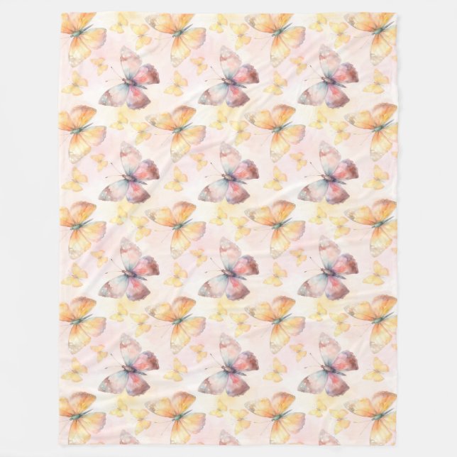 Couverture Polaire Aquarelle Papillon Whimsy (Devant)
