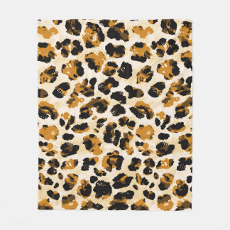 Couverture Polaire Aquarelle peau léopard, dégradé cravate-teint.