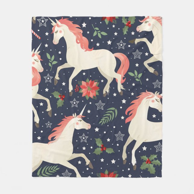 Couverture Polaire Aquarelle peinture rétro floral continu motif (Devant)