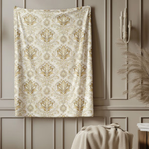 Couverture Polaire Aquarelle romantique Damask Charm Élégant Retraite