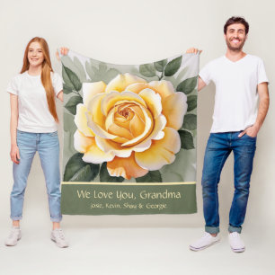 Couverture Polaire Aquarelle rose jaune