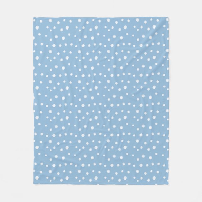 Couverture Polaire Aquarelle Snowflakes Motif bleu (Devant)