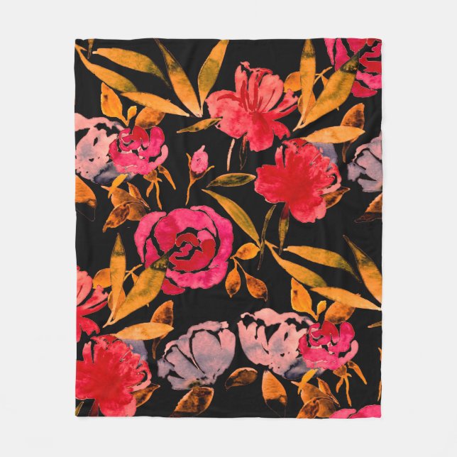 Couverture Polaire Aquarelle transparente motif avec simple dessiné à (Devant)