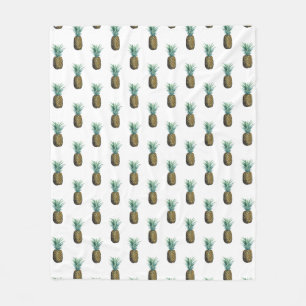 Couverture Polaire Aquarelle tropicale d'ananas