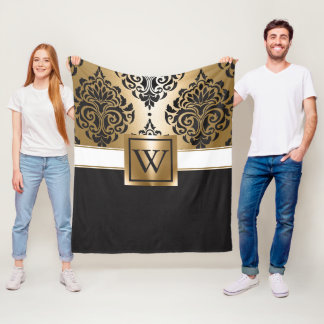 Couverture Polaire Arabes noirs et d'or