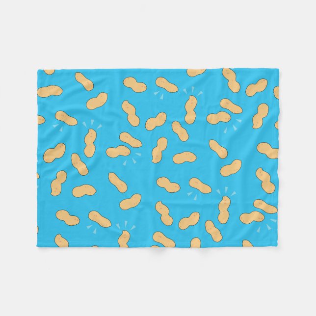 Couverture Polaire Arachide Motif sur bleu (Devant (Horizontal))
