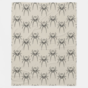 Couverture Polaire Araignée - Blanc os et Noir chauve-souris