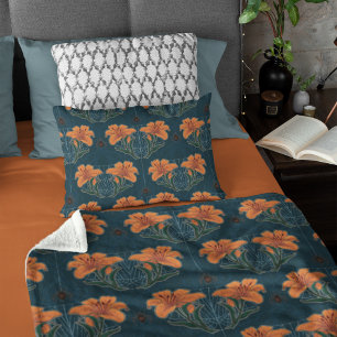 Couverture Polaire Araignées et Lys Éffrayant Halloween Motif Vintage